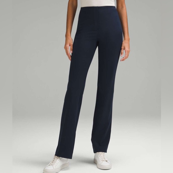 Lululemon smooth fit pull on high rise Classic Navy Straight-Leg Pants trousers - Picture 2 of 11